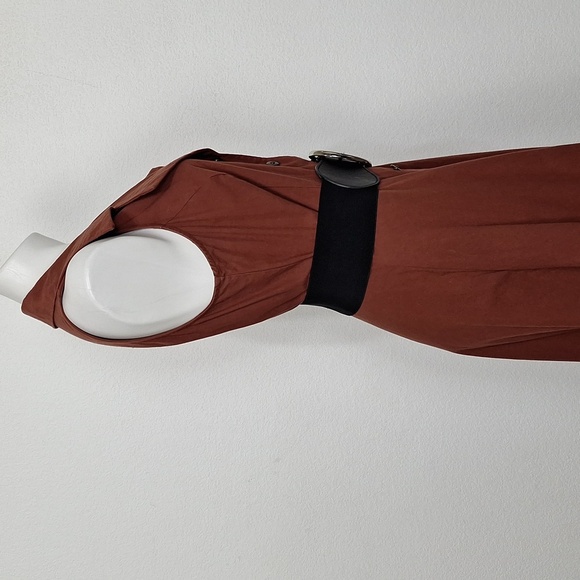 All that Jazz Vintage Brown Retro Romantic Button Front Midi Dress Size 9 - Picture 7 of 13